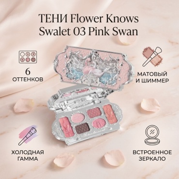 Flower Knows тени прессованные Swan Ballet 03 Pink Swan