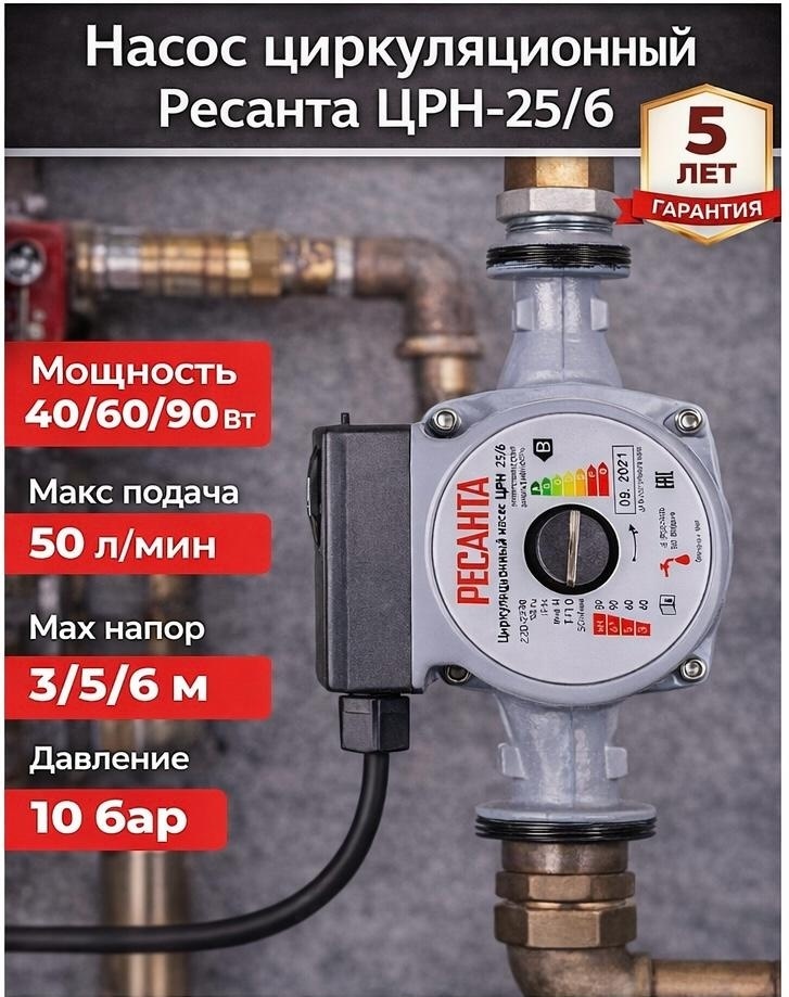Циркуляционный насос ЦРН-25/6 Ресанта 77/7/2