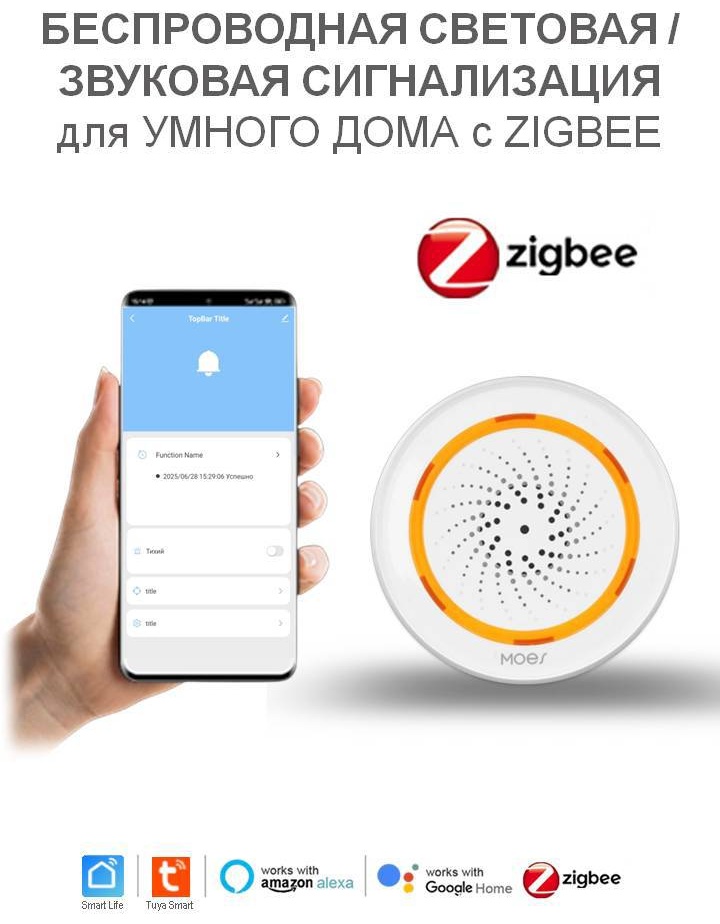 Датчик газа MOES ZSS-LO-SLA-U, экосистема: Tuya Smart, Google Home, Alexa