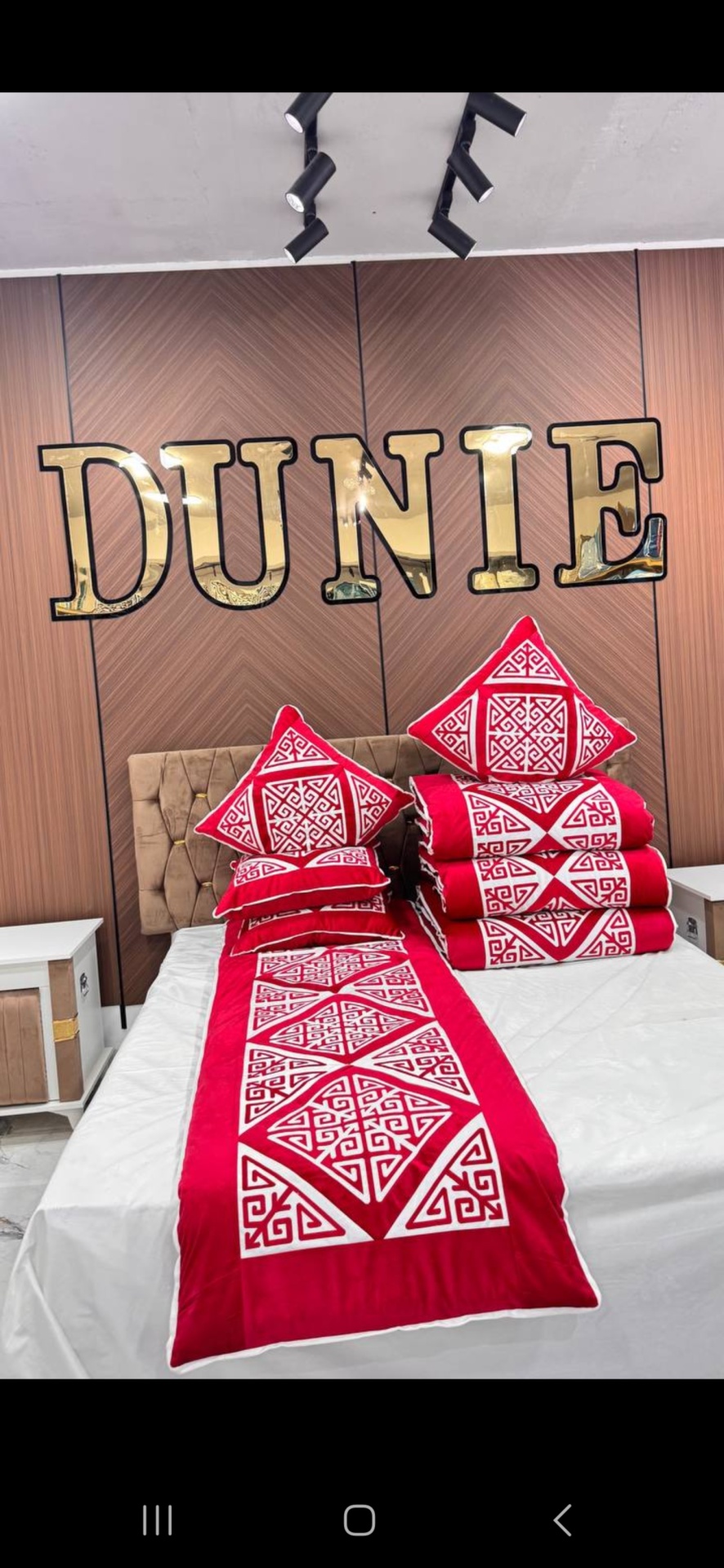 Dunie комплект корпе с подушками 225x78 см, хлопок, красный
