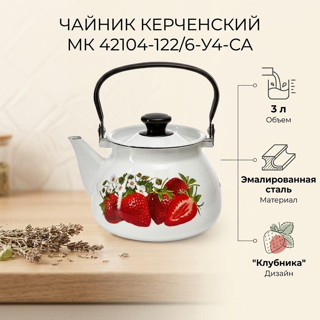 Керченский МК чайник 42104-122/6-У4- СА 3 л, сталь