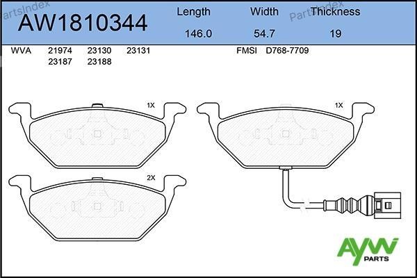 AYWIPARTS Колодки Тормозные Дисковые AW1810344