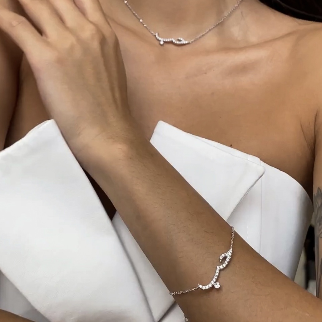 Demian jewellery «Любовь на арабском языке» вес 7 г серебро, циркон