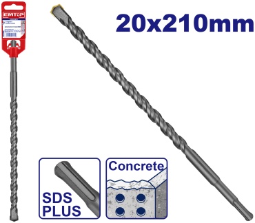 EMTOP бур EHDR12003 (SDS-plus, 20х160х210 мм) 1 шт