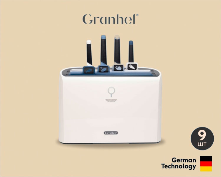 Granhel набор разделочных досок Базовая коллекция CK-030ST (BLUE) 9 шт, полипропилен