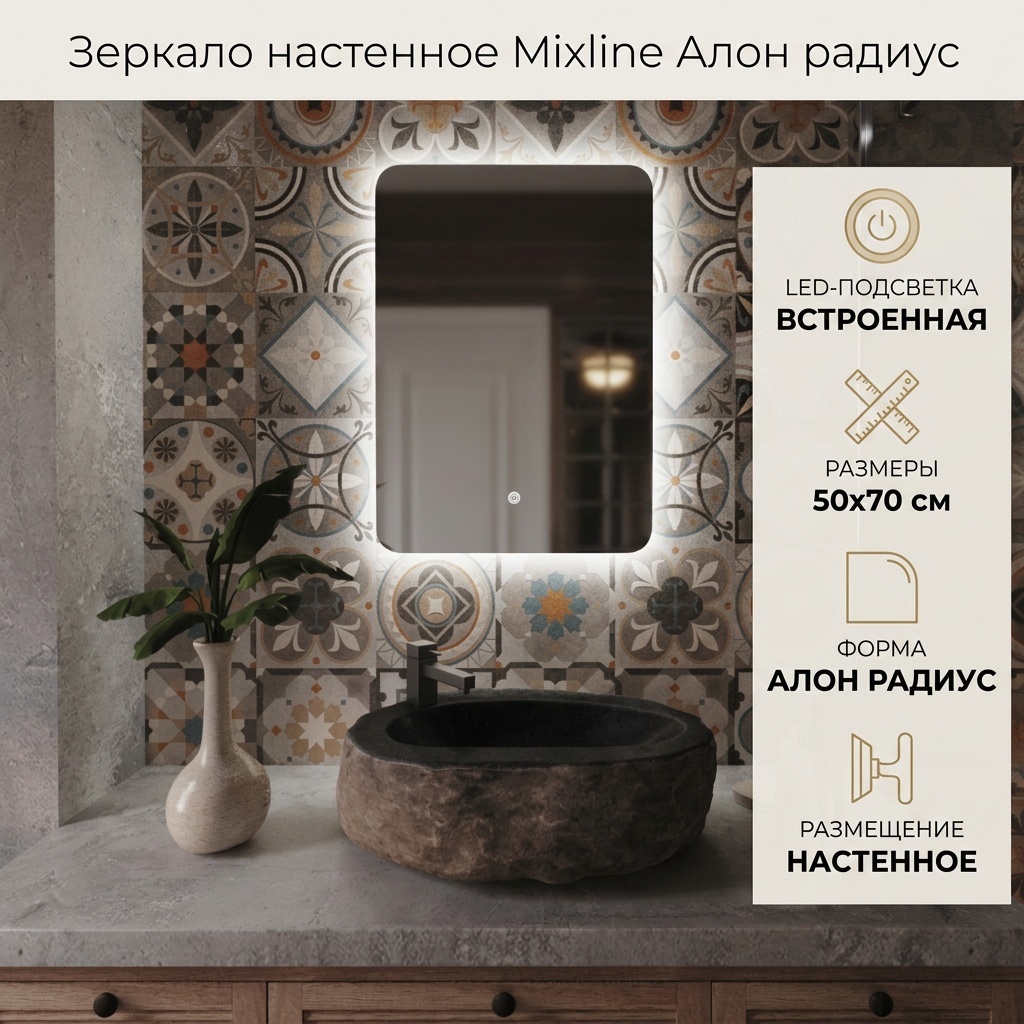 Зеркало настенное Mixline 50x70 см