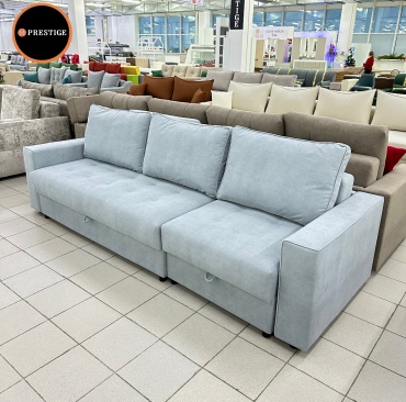 Диван Prestige Крокус, 280х100 см, обивка велюр, серый