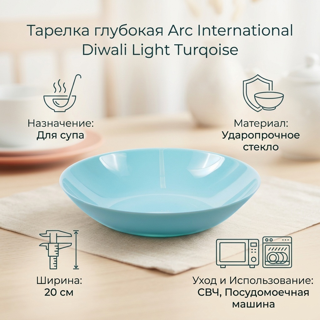 Тарелка Arc International 20 см, 1 шт, стекло