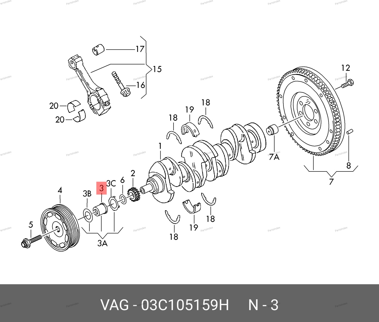 VAG Втулка Коленвала 03C105159H