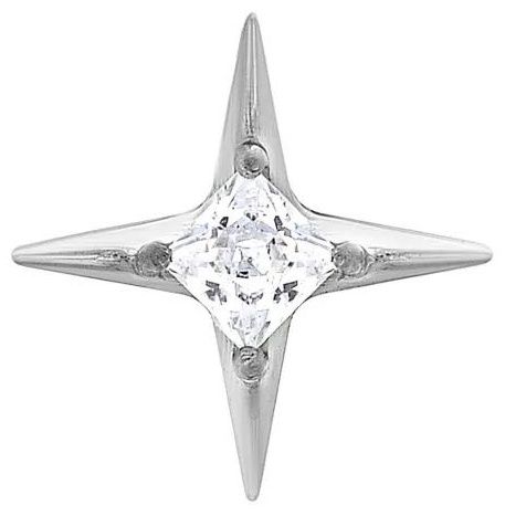 Лабрет Nika KZ титановый сплав, фианит, 1mm x 6mm