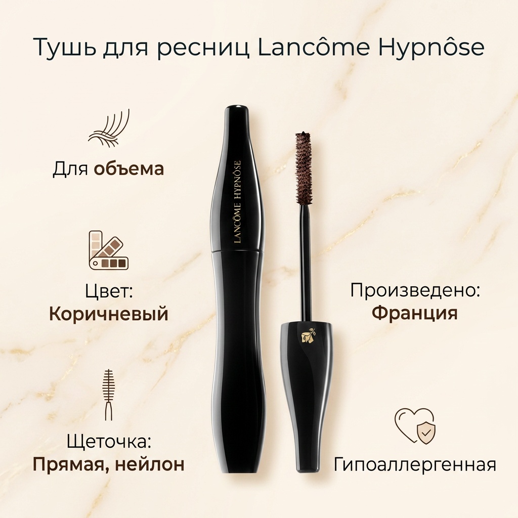 Тушь для ресниц LANCOME Hypnose для объема коричневый