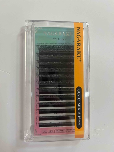 NAGARAKU YY Lashes пучковые C 0.07 мм черный mix 8-15 мм