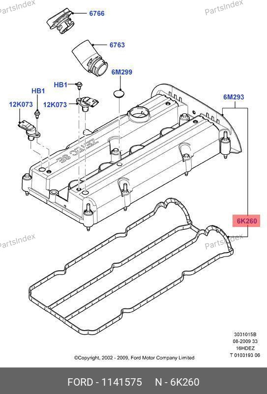 FORD Прокладка Крышки ГБЦ 1141575