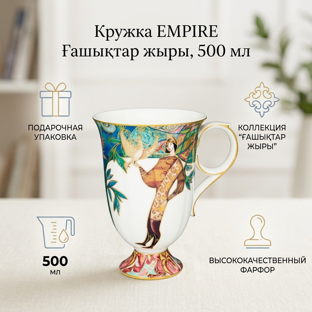 Кружка EMPIRE , 500 мл, фарфор, 1 шт.