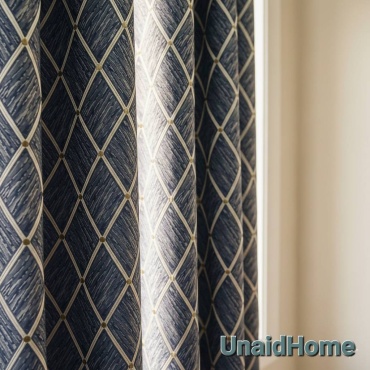 Портьеры UnaidHome 500x260 см 2 шт, жаккард, синий