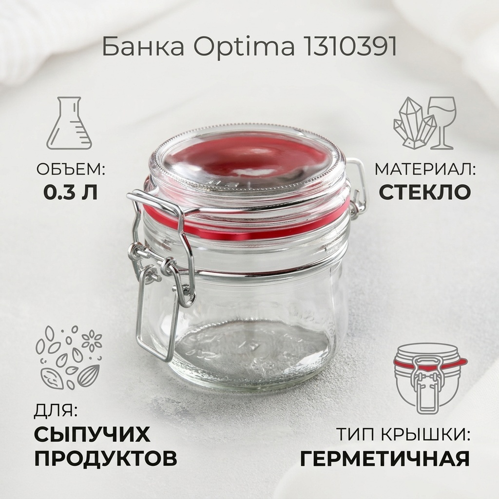 Optima банка 1310391, стекло