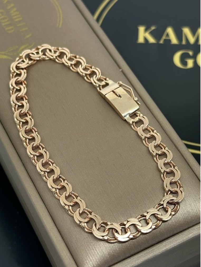 KAMILLLA GOLD 637464388 длина 21 см, вес 19.9 г золото, плетение бисмарк