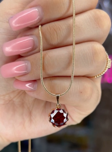 Цепь Xuping Jewelry длина 50 см нержавеющая сталь, медицинское золото гранат