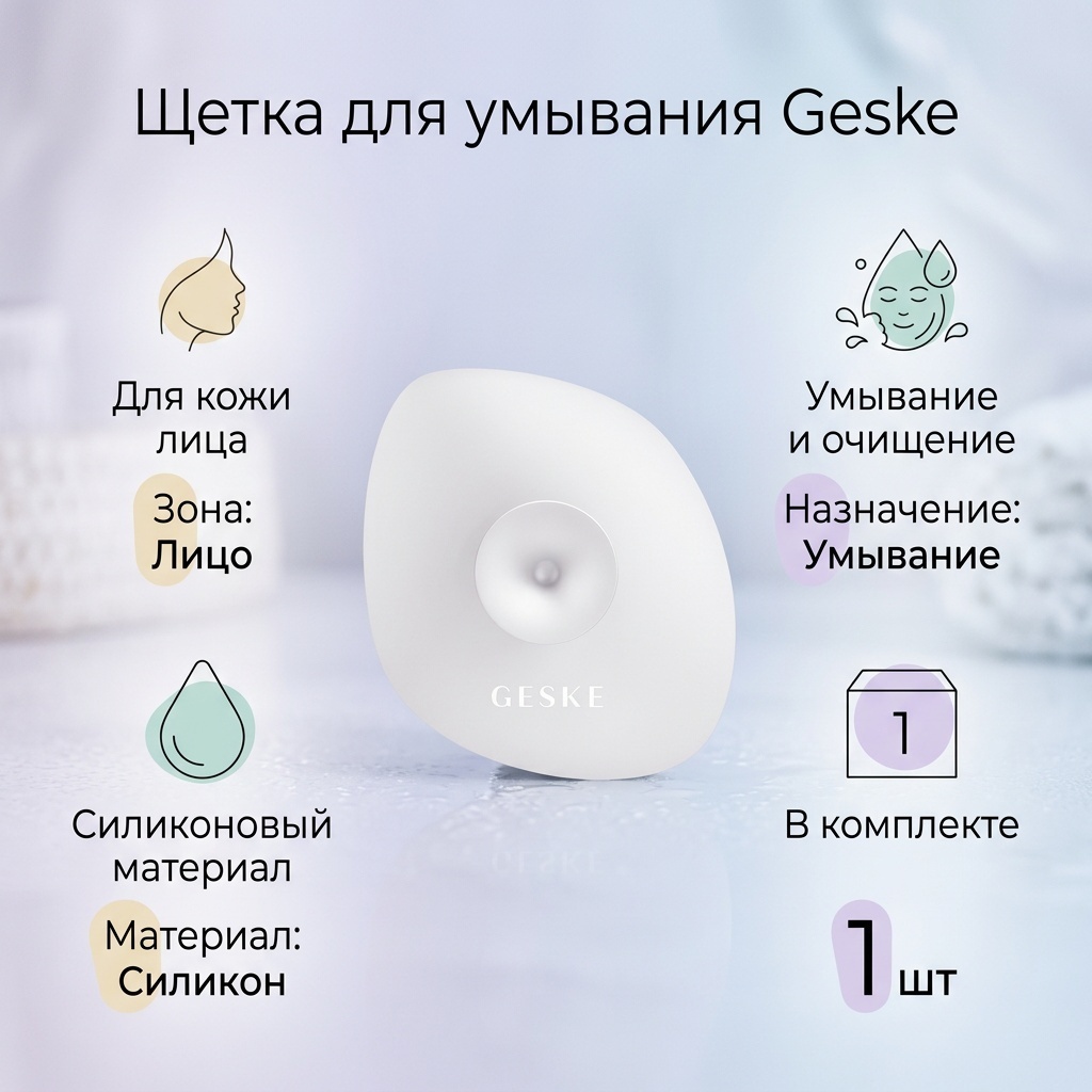 Geske щетка для лица, для умывания белый 1 шт