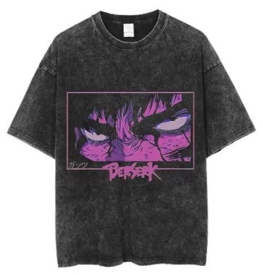 Футболка SHOPITO Берсерк, Гатс, Гриффит/Berserk, Guts, Griffith черный, фиолетовый