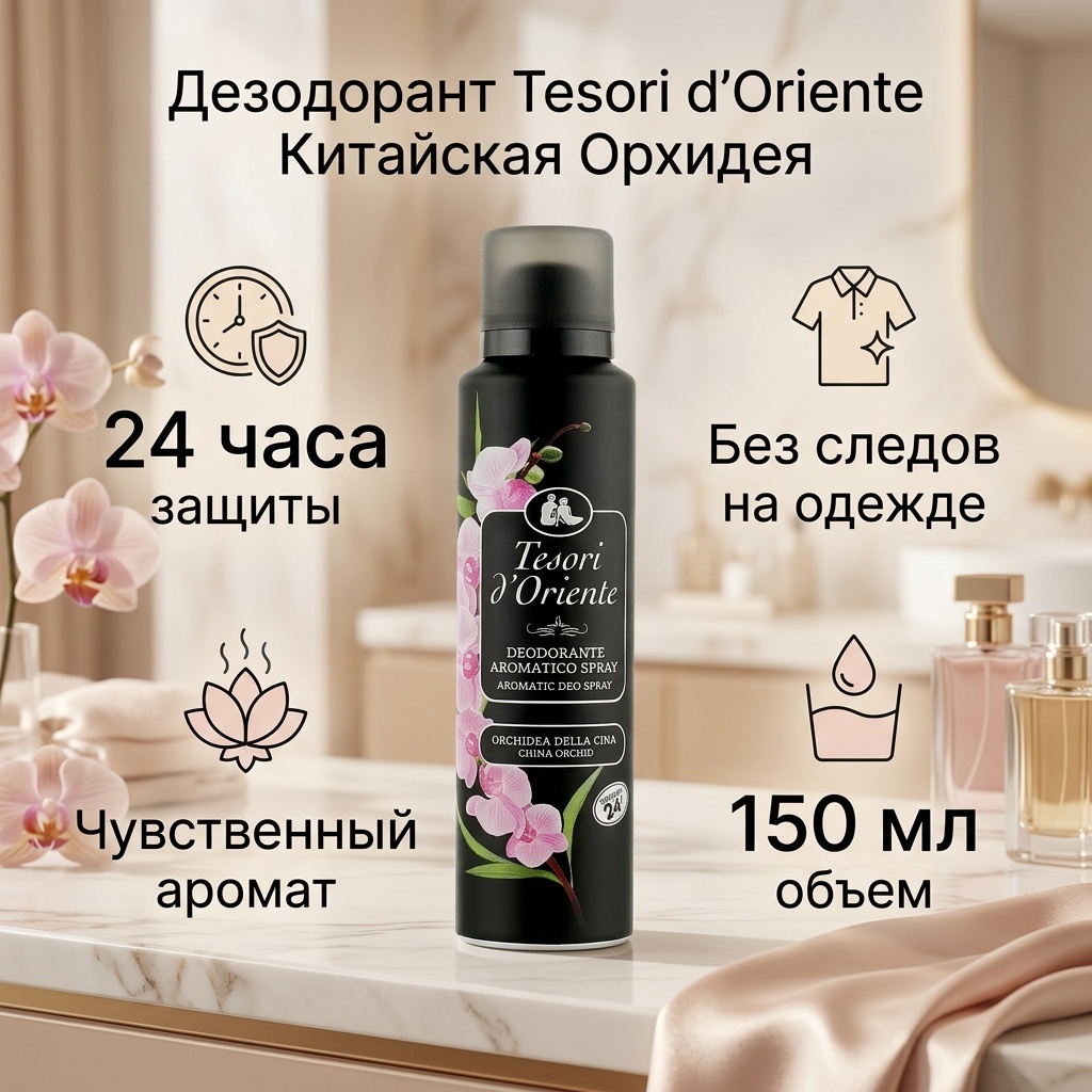 Tesori d’Oriente Китайская орхидея дезодорант для женщин 150 мл