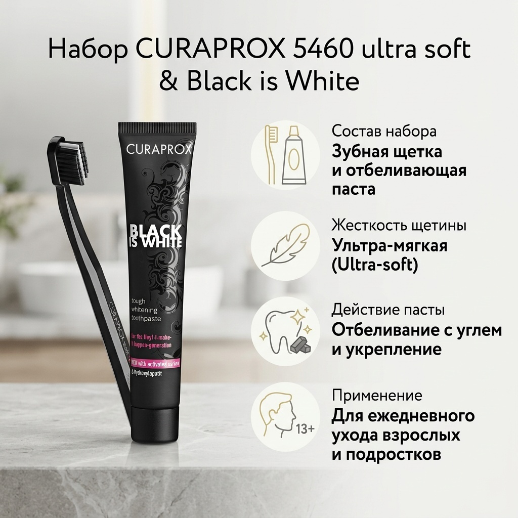 CURAPROX 5460 ultra soft с зубной пастой набор по уходу за полостью рта экстра-мягкая 2 шт