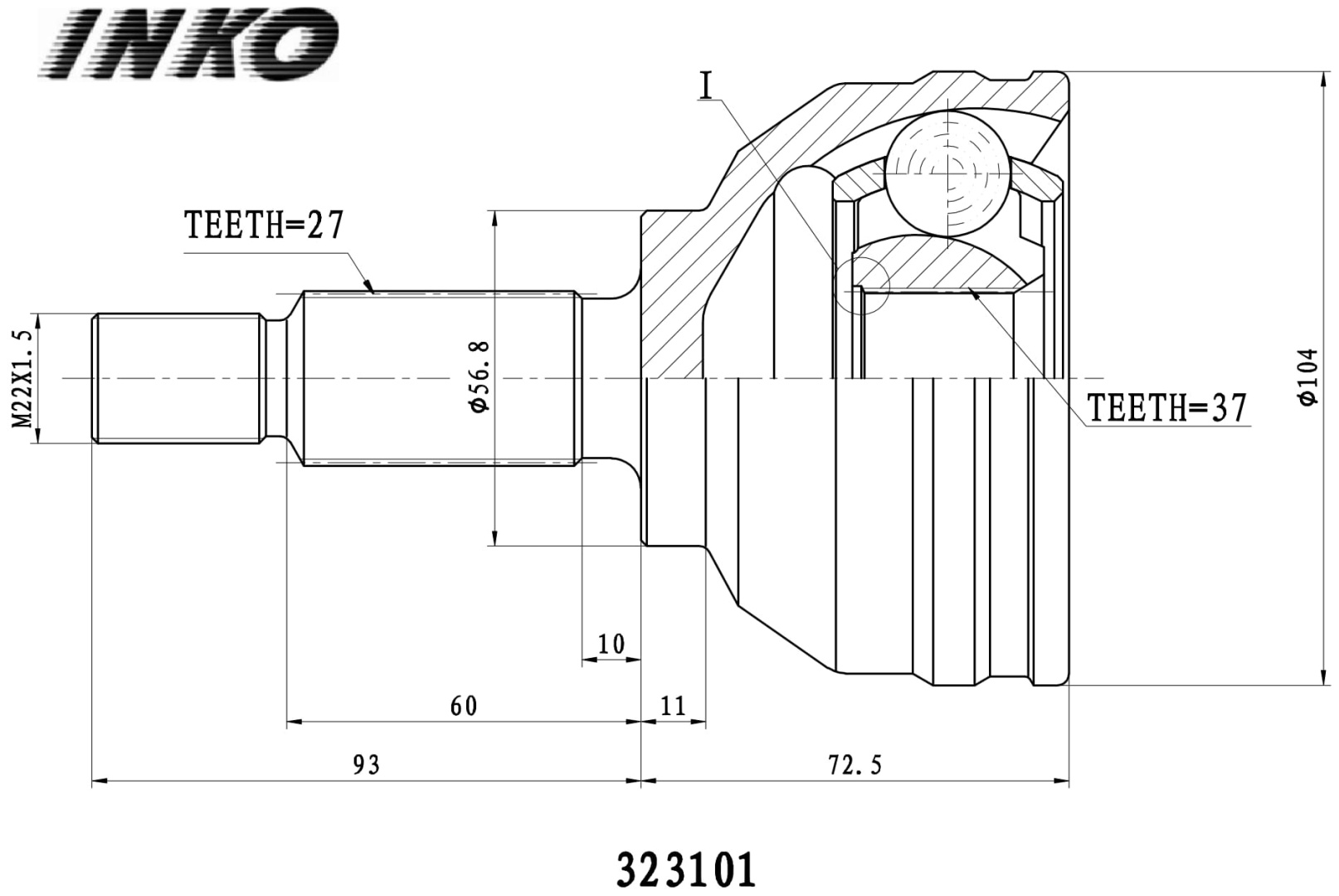 INKO шрус 323101