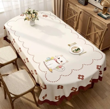 Скатерть DANL 160x100 см, лен, хлопок, 1 шт