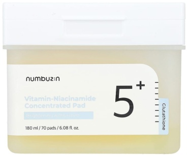 Numbuzin тонер-пэды № 5 концентрированные диски с витамином и никотинамидом, 70 шт., 180 мл 180 мл