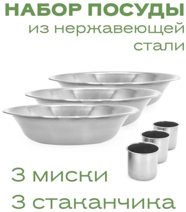 Миска LUCCI 23х23 см, нержавеющая сталь, 3 шт
