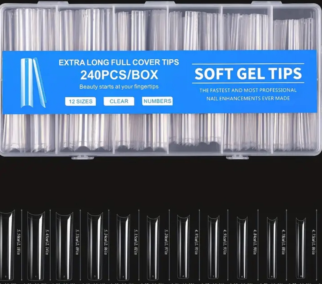Soft gel tips типсы универсальные, арочные 240 шт