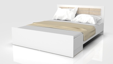 Кровать Кресло.kz Eco D Box двуспальная, 160x200 см (без матраса, подъёмный механизм) белый, коричневый