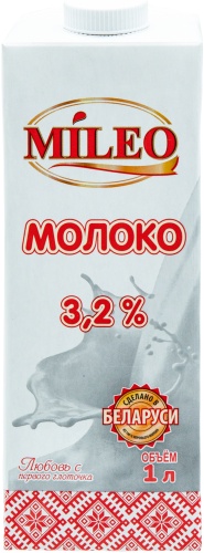 Mileo молоко 3.2% 1000 мл