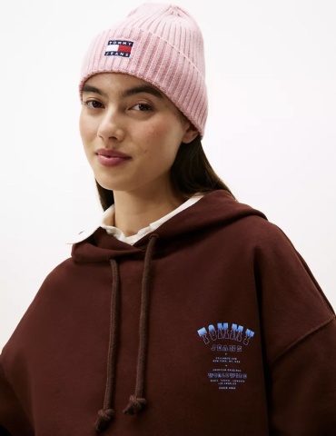 Шапка Tommy Hilfiger размер универсальный, розовый