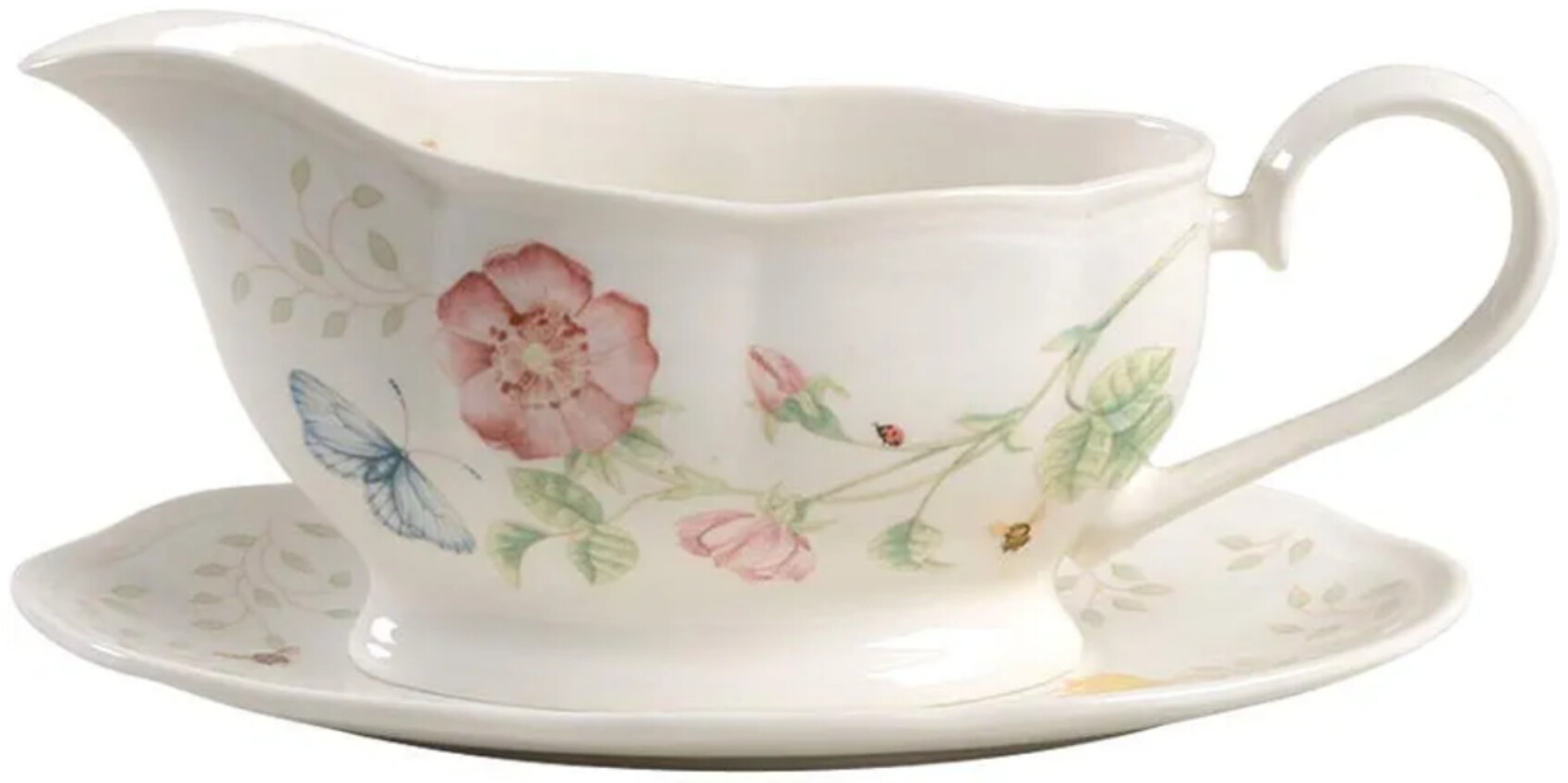 Lenox молочник с подставкой BUTTERFLY MDW 6140958-1 1 шт, 350 мл, фарфор