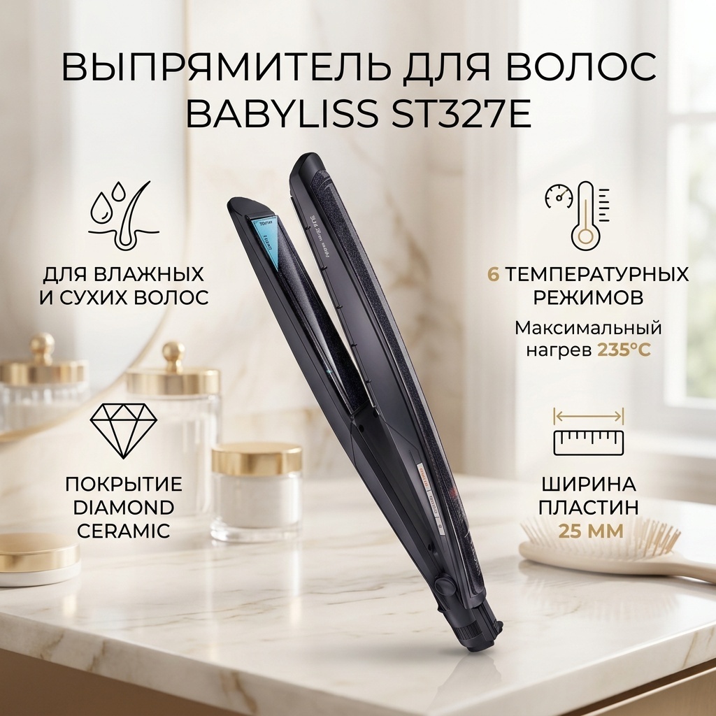 BaByliss ST327E утюжок 25 мм