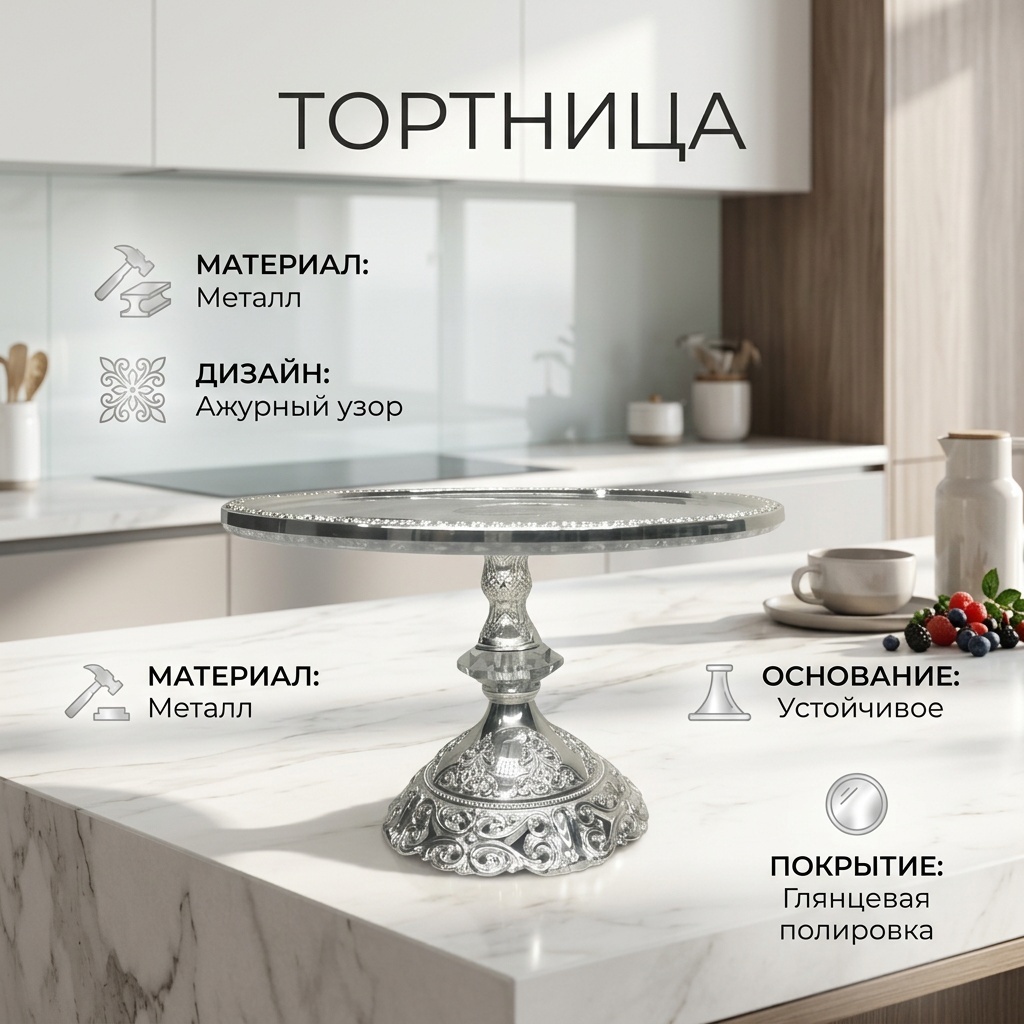 Luxury Star тортница U21407 круглая 1 шт