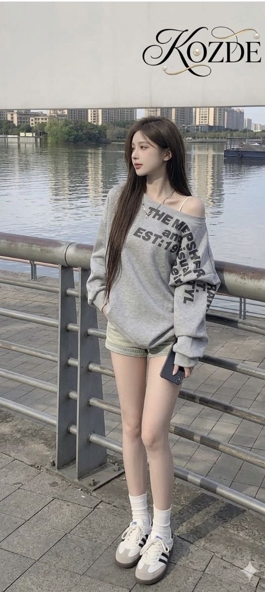 Свитшот KOZDE однотонный серый