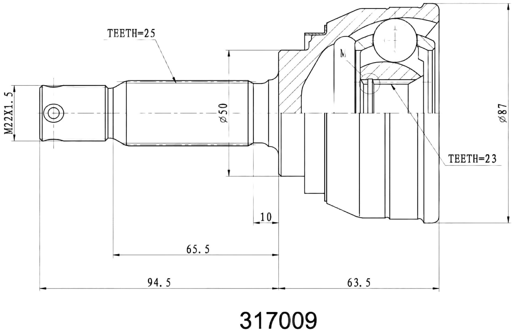 INKO шрус наружный 317009