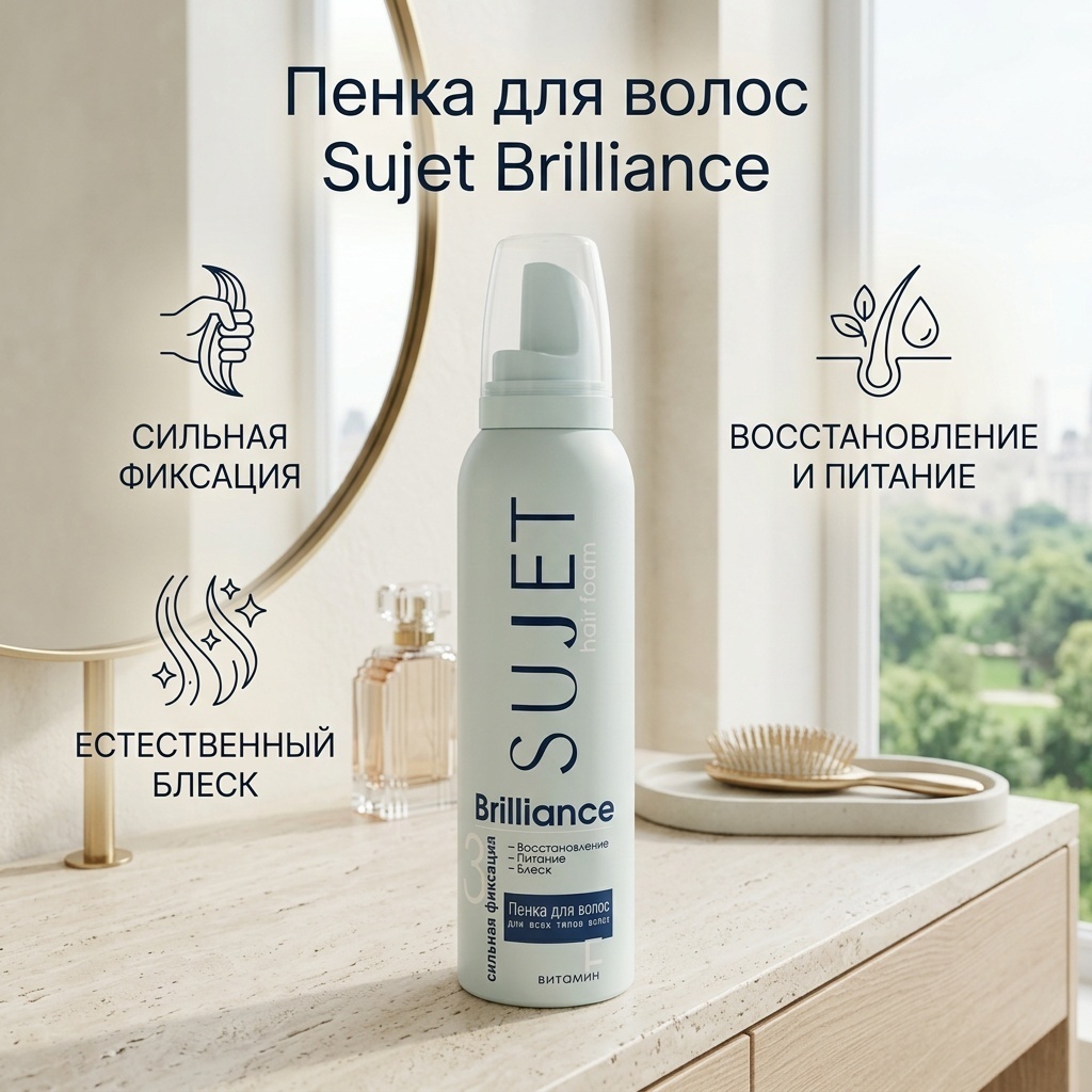 Sujet Brilliance пенка сильная фиксация 160 мл
