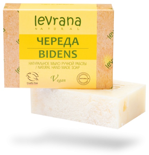Кусковое мыло туалетное Levrana "Череда", натуральное ручной работы 100 г