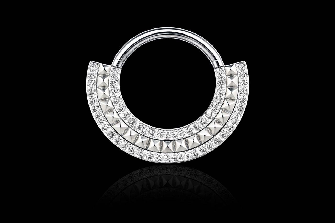 Кликер Succub Jewellery титановый сплав, цирконий, 16G 1,2*8mm