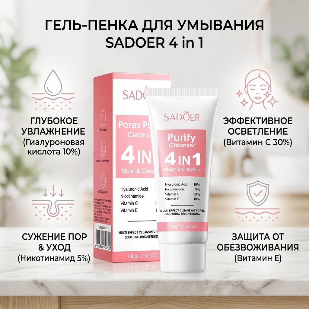 SADOER 4 in 1 гель-пенка 100 г