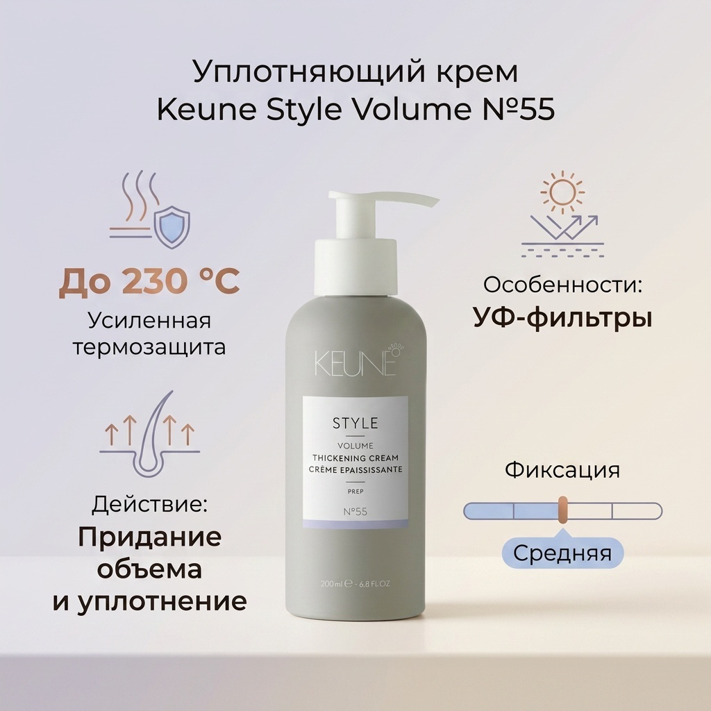 Keune Style Volume Thickening крем средняя фиксация 200 мл
