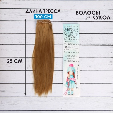 Волосы-тресс для кукол "Прямые" 25х100 см, цвет №26, 2294914