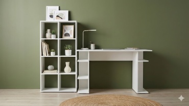 Стол компьютерный с надстройкой BEREN COMBO02, 180х50x120 см, белый