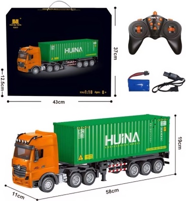 Спецтехника Тягач + Контейнеровоз на радиоуправлении HUINA 1517