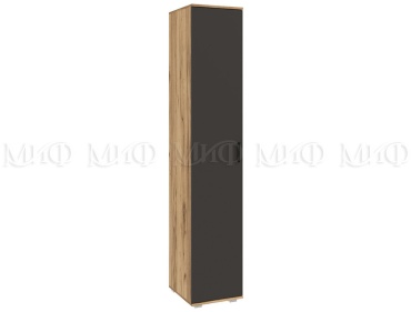 Шкаф-пенал МИФ Белла, 40x212х47 см, графит, светло-коричневый