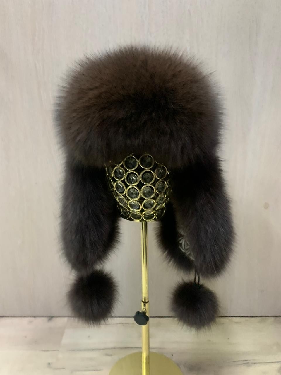 Ушанка SemiFur размер 57, коричневый, темно-коричневый
