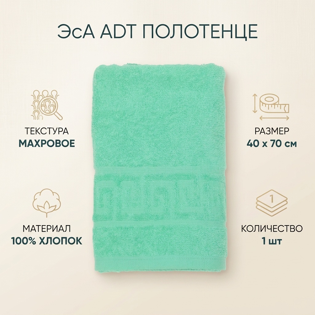 Полотенце ЭСА 40x70 см, хлопок, 1 шт,